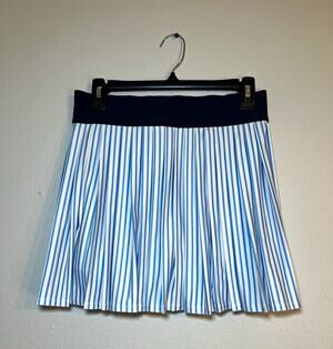 Addison Bay Women's Golf Skort S Pleated Striped Built-In Shorts Stretch